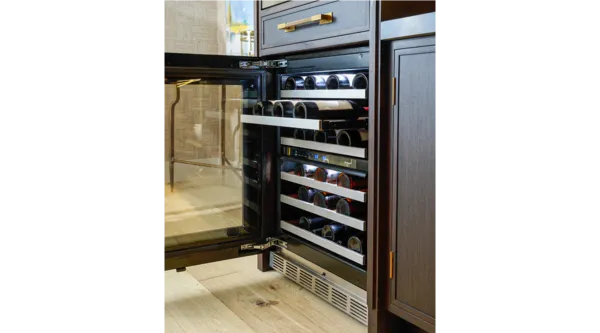 thermador kips bay christopher peacock main under counter wine fridge open