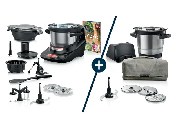 Der Cookit mit allem mitgegebenen Zubehör ist abgebildet