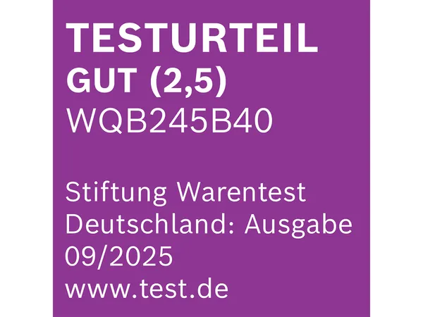 Testurteil Gut (2,5) Stiftung Warentest Deutschland: Ausgabe 09/2025
