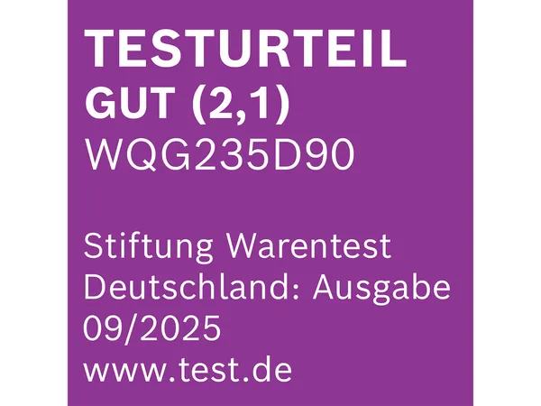 Testurteil Gut (2,1) Stiftung Warentest Deutschland: Ausgabe 09/2025