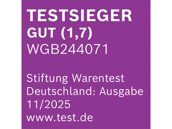 Testsieger Gut (1,7) Stiftung Warentest Deutschland: Ausgabe 11/2025