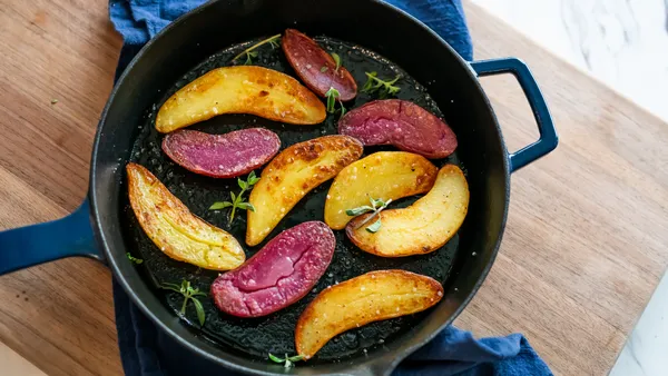 Fingerling potatoes made by air sous vide