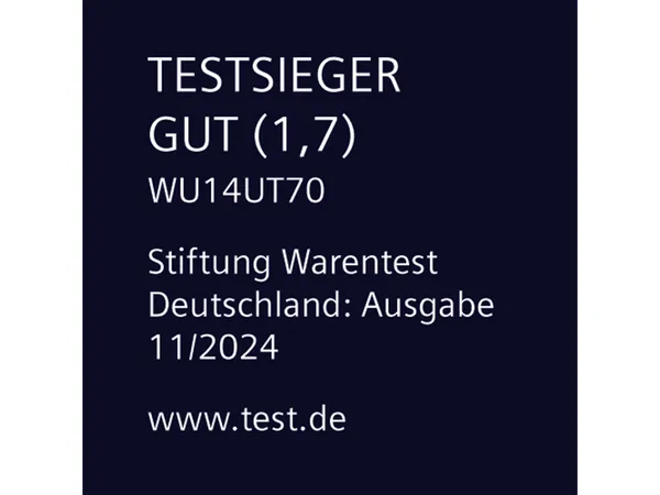 Testsieger Gut (1,7) WU14UT70 Stiftung Warentest Deutschland: Ausgabe 11/2024