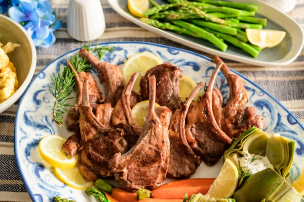 thermador air sous vide mode lamb chops plated