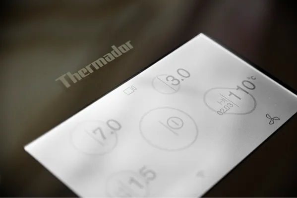 thermador induction cooktop freedom my zone top down shot of cooktop