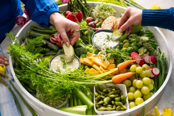 Green Goddess Dip and Vegetable Board