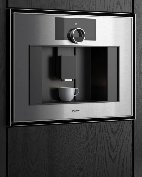 Close-up image of the Gaggenau Expressive series fully automatic espresso machine