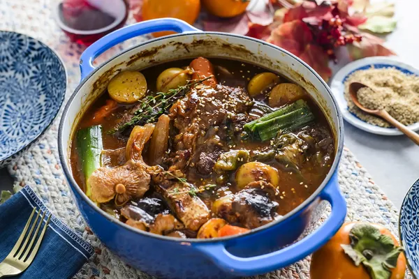 Miso Glazed Pot Roast  with White Wine