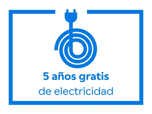 Imagen del logo de Balay con el texto "5 años gratis de electricidad"