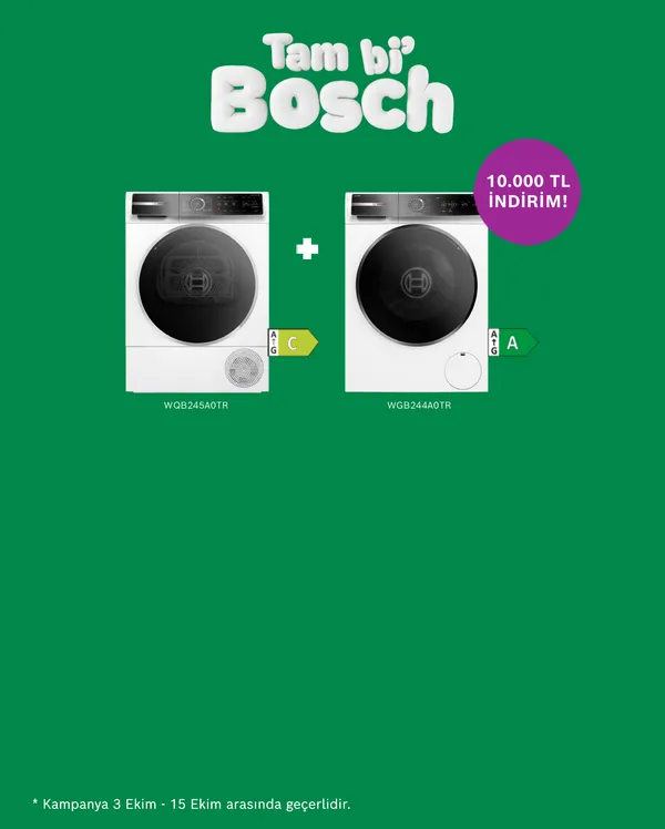 Çamaşır Makinesi ile Birlikte Kurutma Makinesi Alımında 10.000 TL İndirim