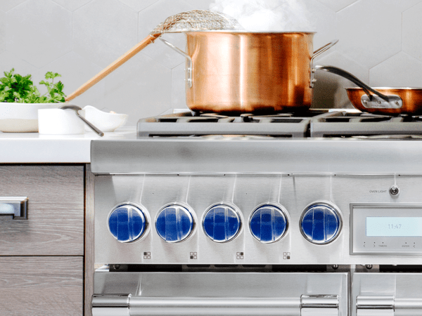 thermador rénovations de cuisine commandes métalliques fonte dans le bleu signature