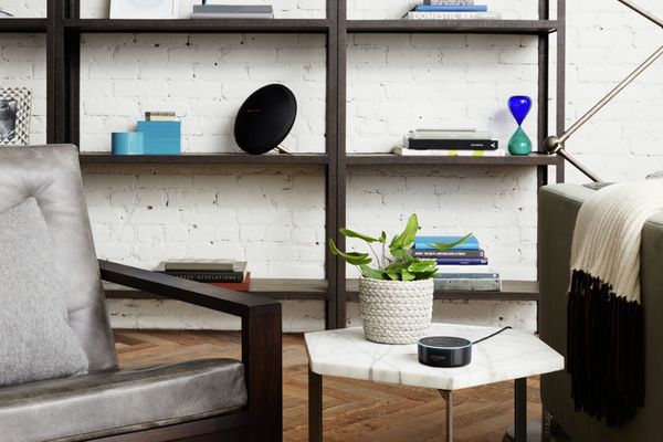 Amazon Echo on a table in conjunction with Home Connect
