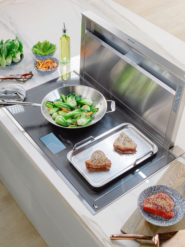 induction cooktop with downdraft