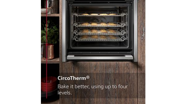 N 90 Built-in oven with added steam function 60 x 60 cm Stainless steel B58VT68H0B B58VT68H0B-10