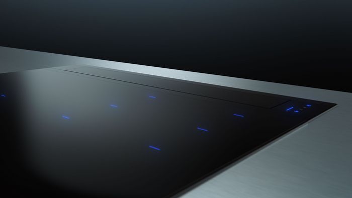 Close up of concealed glassdraftAir extactor
