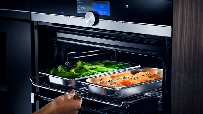 Siemens: fırında buharda pişirilmiş sebzeler