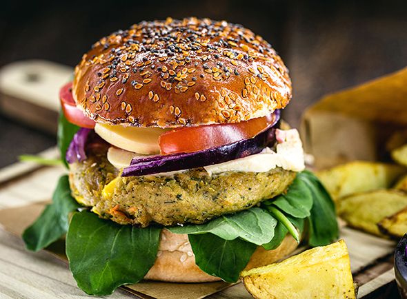 Chickpea mushroom burger