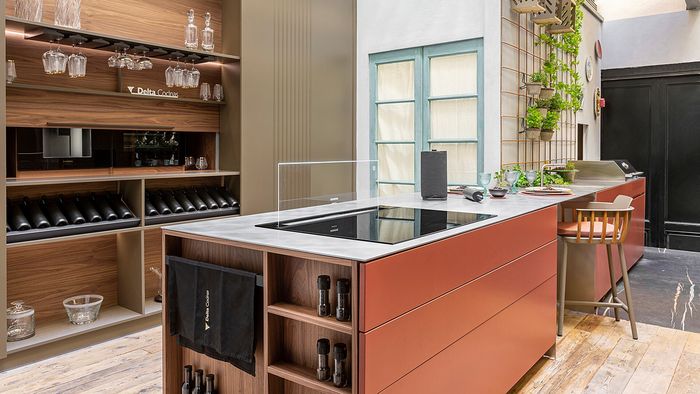 Detalle de la vinoteca Siemens en el Espacio Grupo Coeco &ndash; Cocina &laquo;This is not a Kitchen &raquo;, dise&ntilde;ado por L&oacute;pez y Tena Arquitectos 
