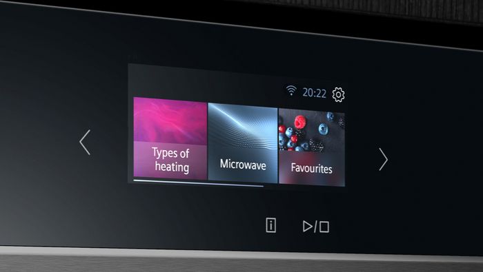 Visuale del display di un forno multifunzione Siemens