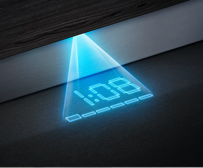 הדמיה של הקרנת הזמן הנותר (1:08 כפי שמופיעה בתמונה) לפעולת המדיח