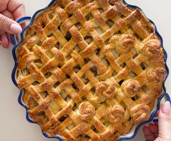 טארט תפוחים בצורת שושנה