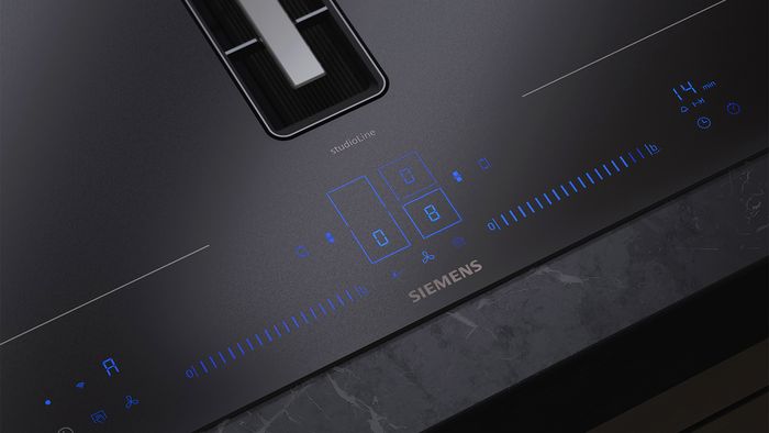 Close up of vented hob control panel
