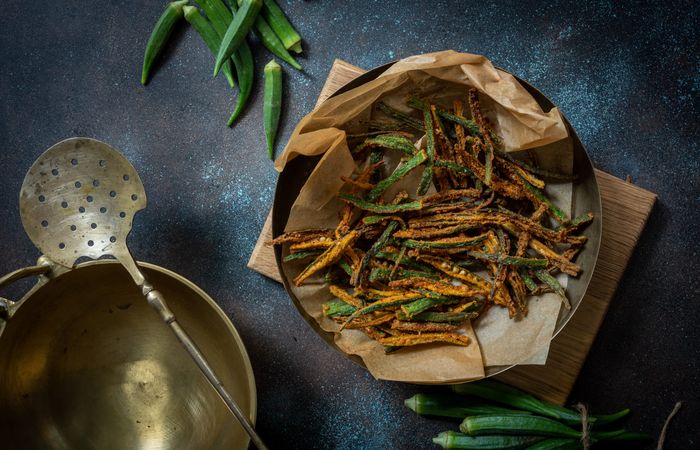 Crispy Spiced Okra Chips