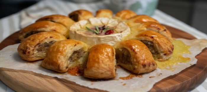 Pull Apart Sausage Rolls with Baked Brie