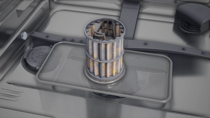 Dettaglio del filtro di una lavastoviglie Siemens