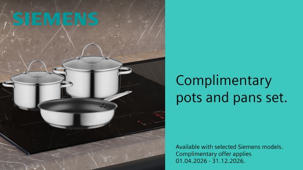 Three pots and pans together with promotion dates
