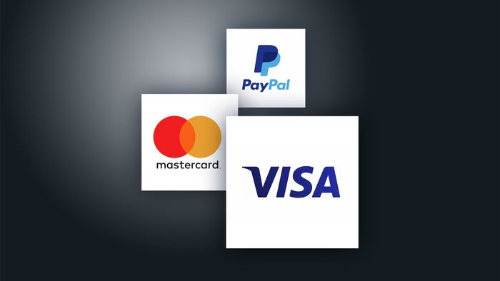 Zahlungsmethoden Icons von PayPal, mastercard und VISA