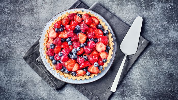 Crostata alla frutta vista dall’alto 