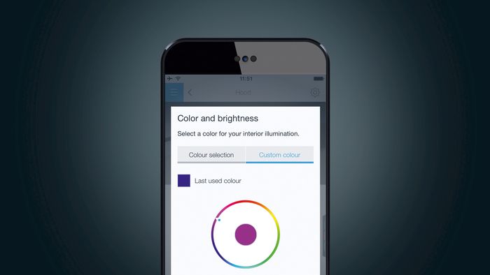 Phone with emotionLight Home Connect App colourwheel