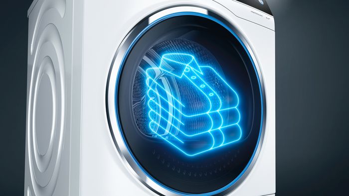 Sèche-linge Siemens : des programmes qui facilitent le repassage des chemises.