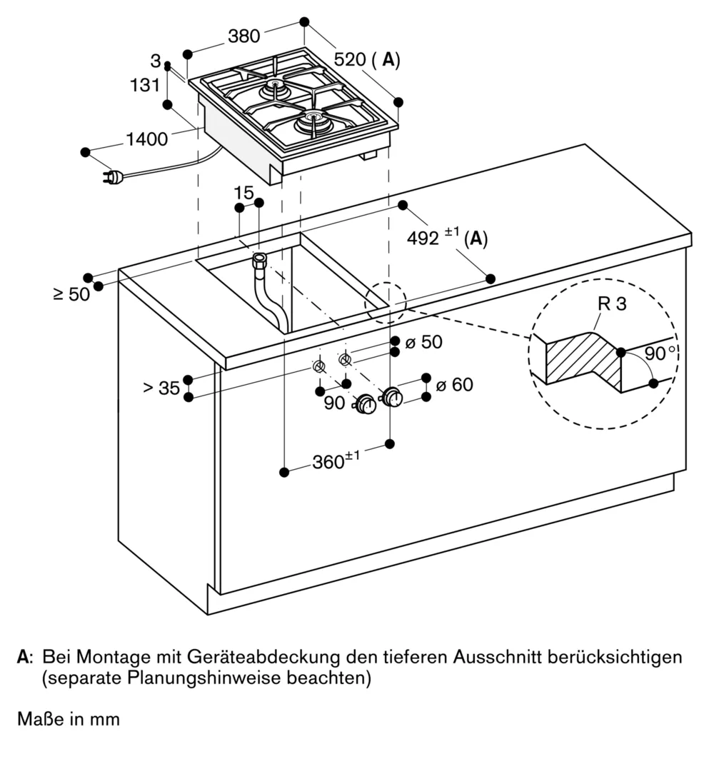 Serie 400 Vario Gaskochfeld 38 cm Flüssiggas 50 mbar - Thumbnail 19
