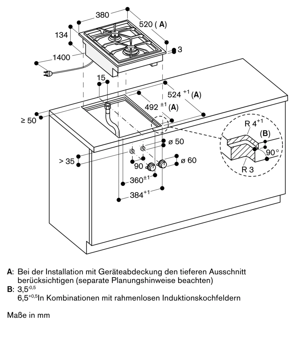 Serie 400 Vario Gaskochfeld 38 cm Flüssiggas 50 mbar - Thumbnail 18