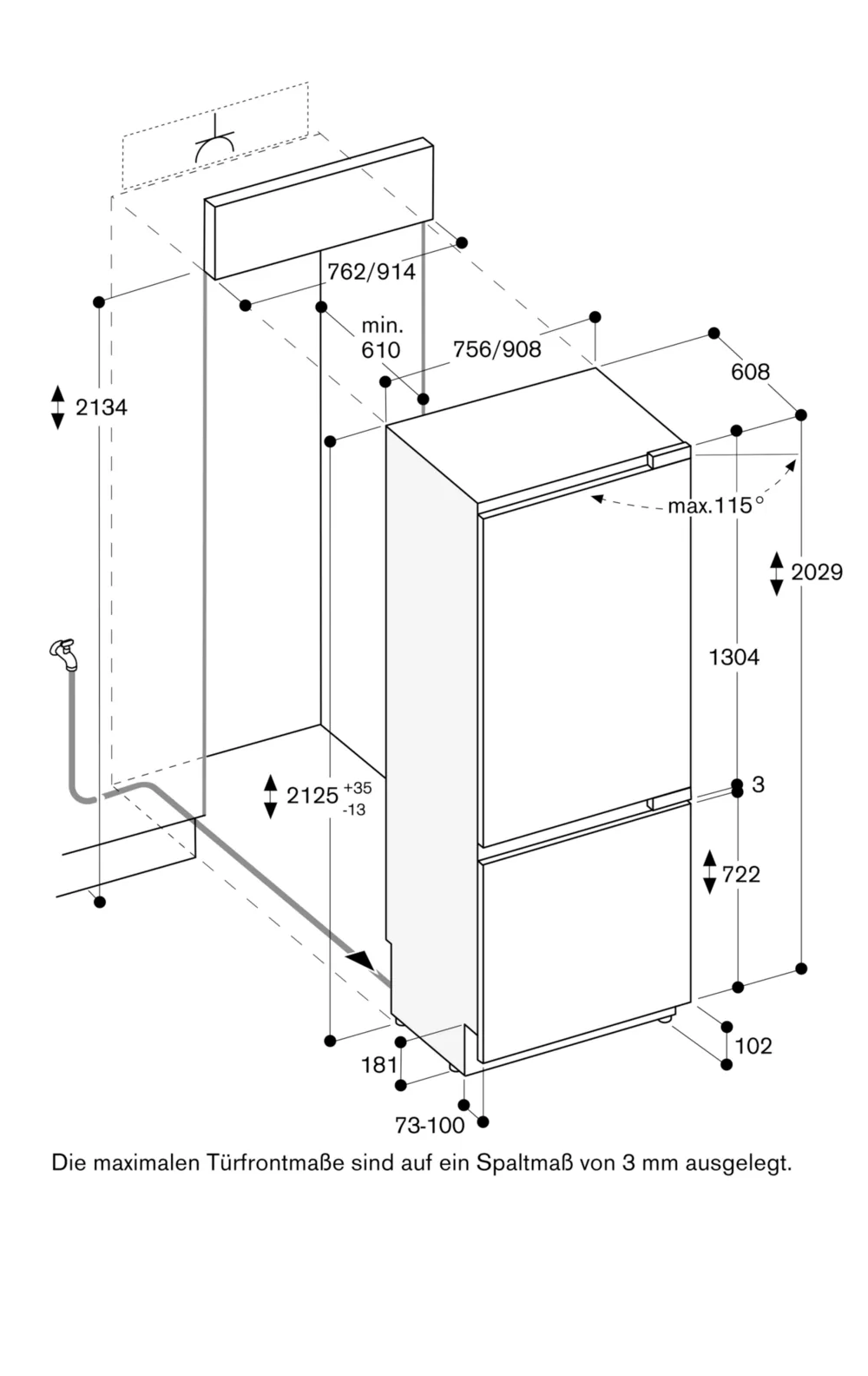Serie 400 Vario Kühl- und Gefrierkombination 213.4 x 76.2 cm - Thumbnail 11