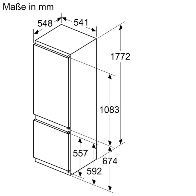 Einbau-Kühl-Gefrier-Kombination mit Gefrierbereich unten 177.2 x 54.1 cm Schleppscharnier JC87BBSE0 JC87BBSE0-8