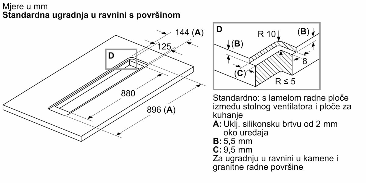 N 90 Podizna napa 90 cm ugradnja u ravnini radne plohe I98WMM1S5 I98WMM1S5-9