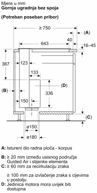 N 90 Podizna napa 90 cm ugradnja u ravnini radne plohe I98WMM1S5 I98WMM1S5-16