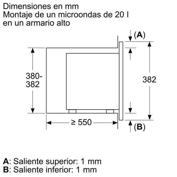 Microondas Balay 3CG6142X3, 20L, Ne