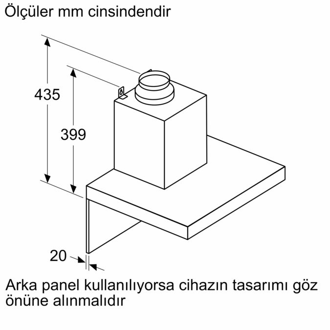 Duvar Tipi Davlumbaz 60 cm Siyah DVB6K760 DVB6K760-9