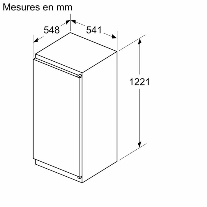 N 30 Réfrigérateur intégrable 122.5 x 56 cm Charnières à glissières KI1411SE0 KI1411SE0-6
