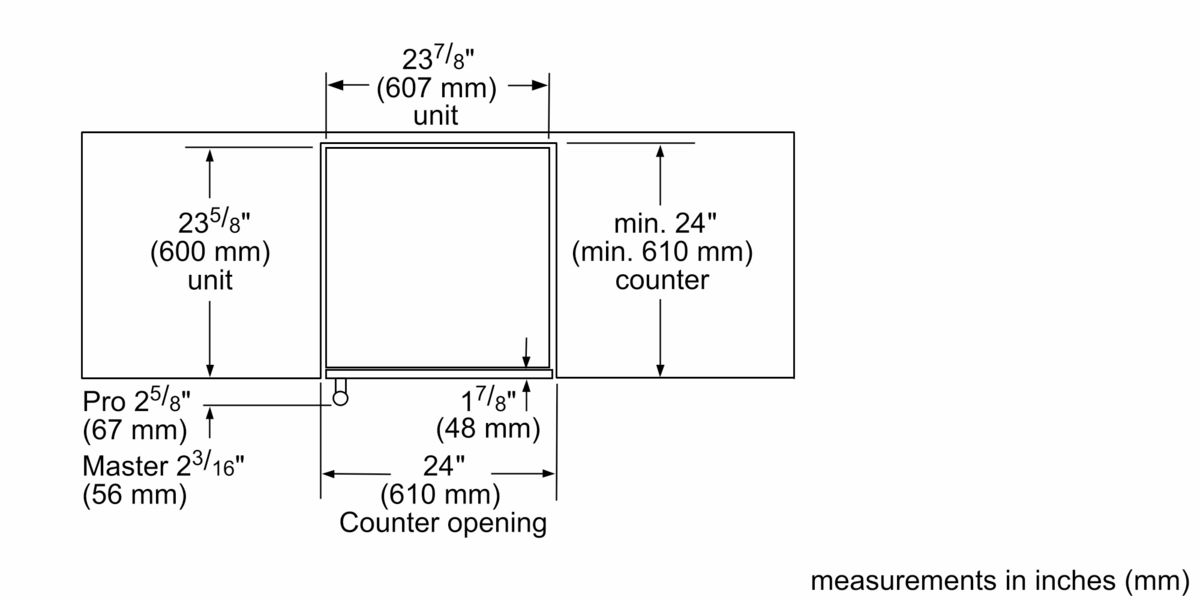 Freedom® Under Counter Refrigerator with Glass Door  24'' Panel Ready, Left Hinge T24UR905LP T24UR905LP-10
