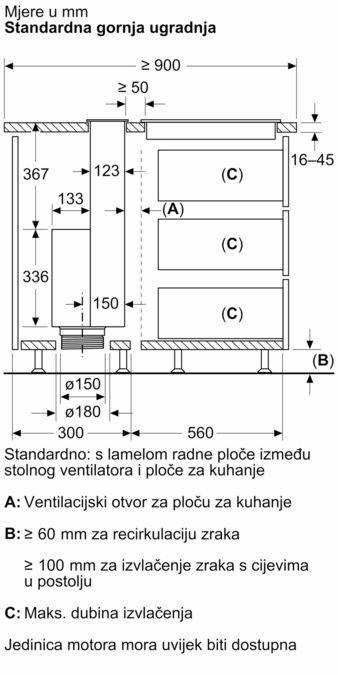 N 90 Podizna napa 90 cm ugradnja u ravnini radne plohe I98WMM1S5 I98WMM1S5-18