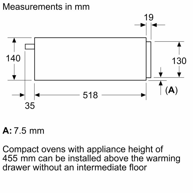 N 70 Built-in warming drawer 60 x 14 cm Flex Design N29HA11Y1B N29HA11Y1B-12