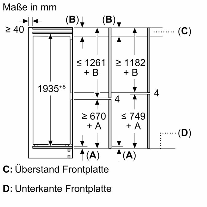 Einbau-Kühl-Gefrier-Kombination mit Gefrierbereich unten 193.5 x 54.1 cm Schleppscharnier CK796NSE0 CK796NSE0-13