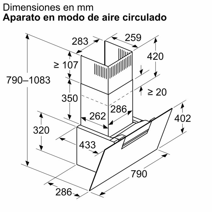 iQ300 Campana decorativa de pared 80 cm Cristal negro LC87KFN60 LC87KFN60-8