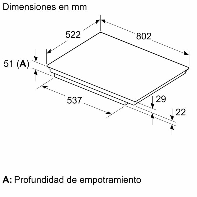 Placa de inducción 80 cm Negro, sin marco inoxidable 3EB989LH 3EB989LH-7