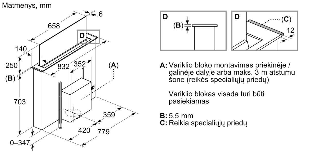 N 90 Į stalviršį įleidžiamas gartraukis 80 cm Flex Design I88WMM1Y7 I88WMM1Y7-3